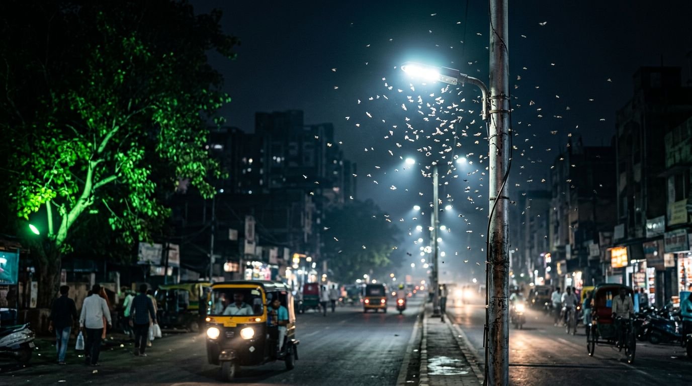 How LED Streetlights Hurt Urban Insects in India