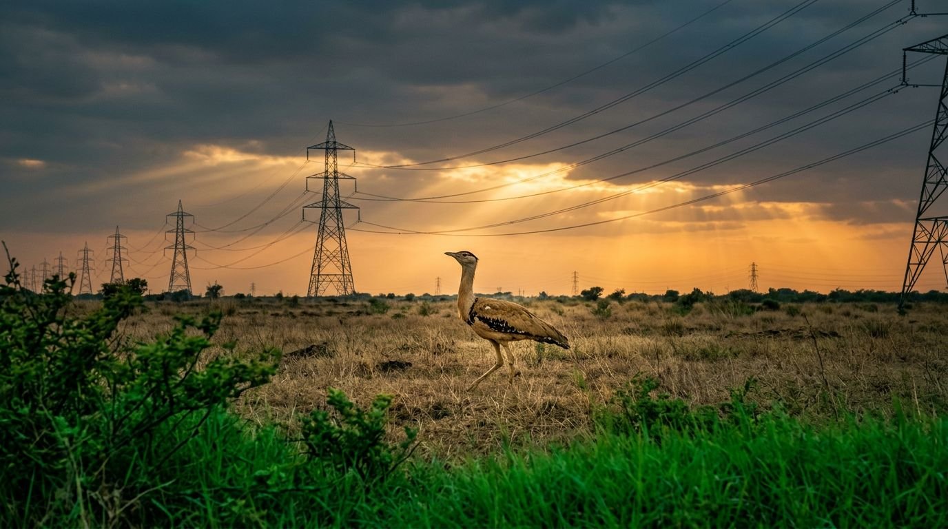Why Transmission Lines Are Killing the Great Indian Bustard